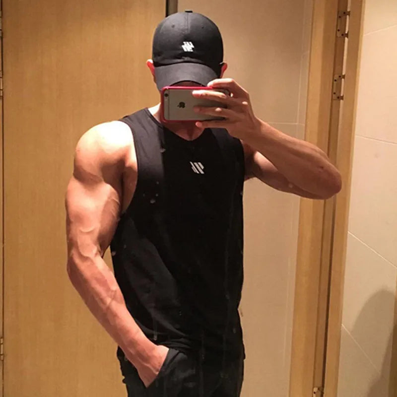 Men's sleeveless Mesh fitness Shirts