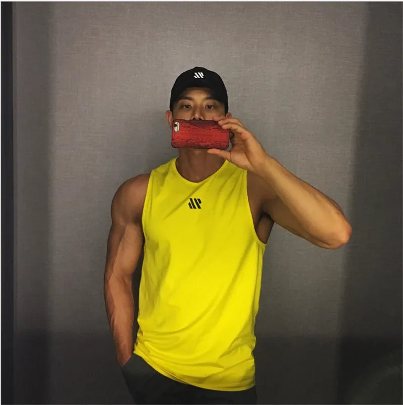 Men's sleeveless Mesh fitness Shirts