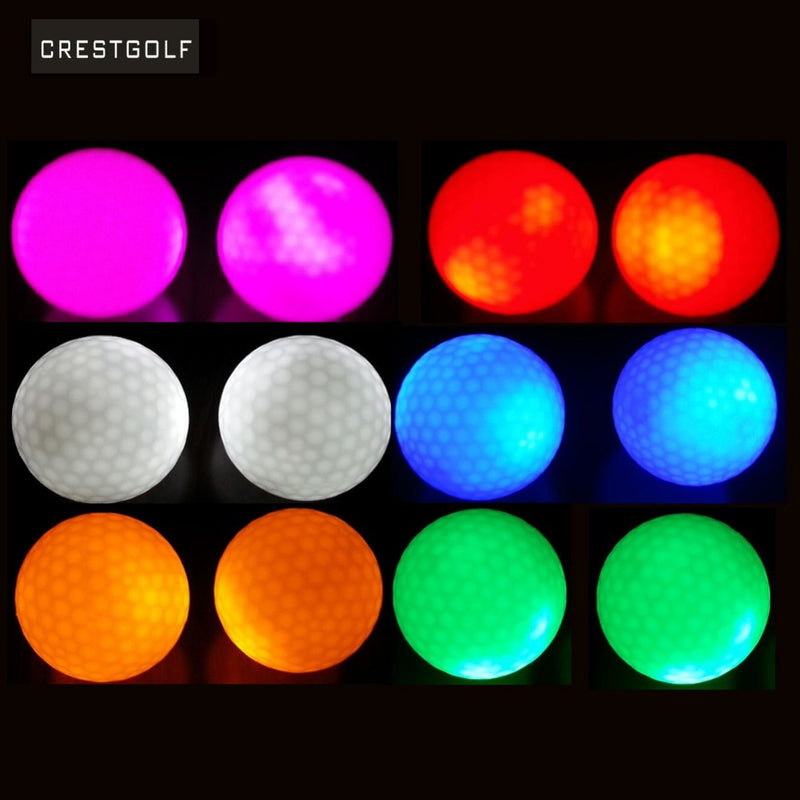 CRESTGOLF 3pcs/LED golf Balls for Night Training with 6 colors.