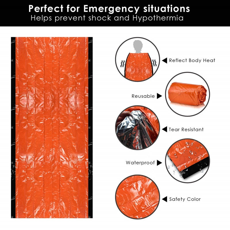 Waterproof Lightweight Thermal Emergency Sleeping Bag. Great for camping and light for hiking.