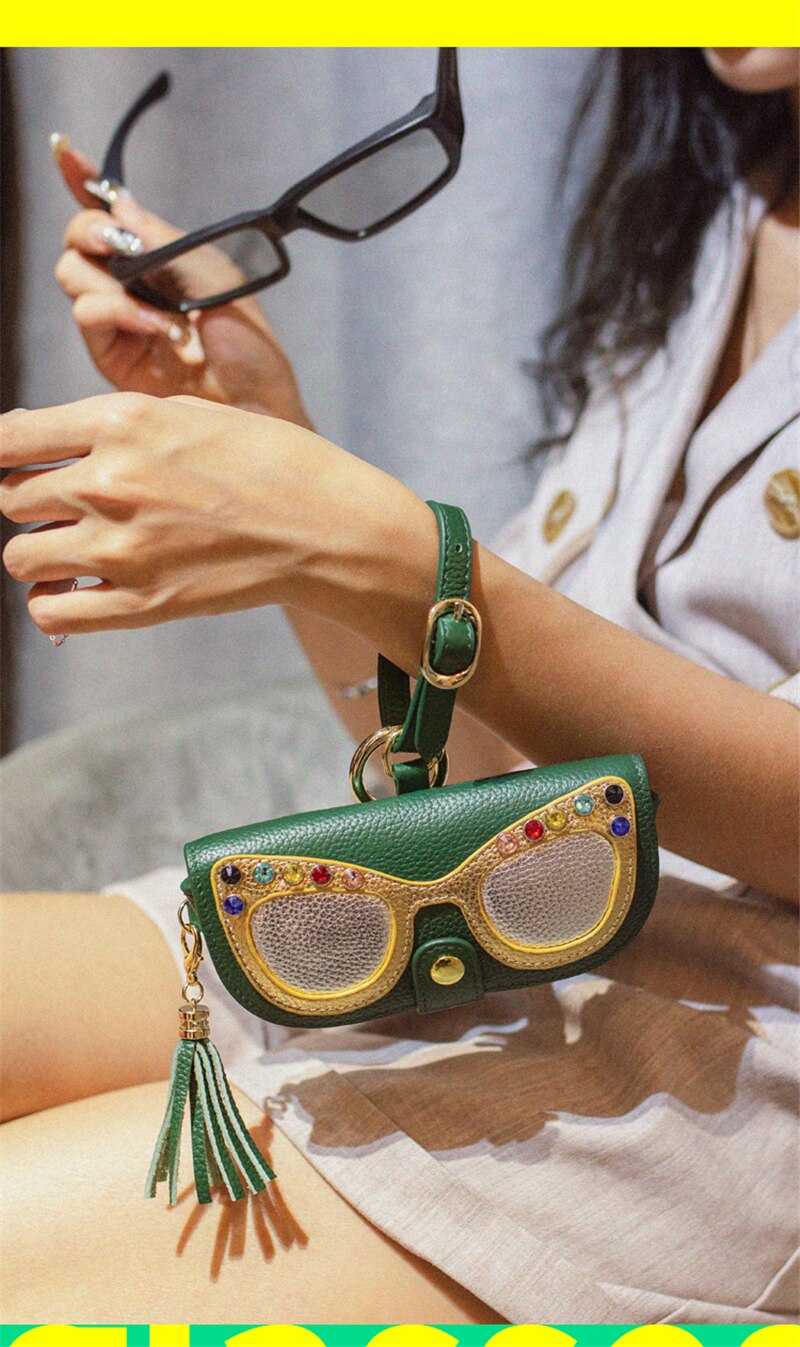 Leather Eyewear Case With Strap.