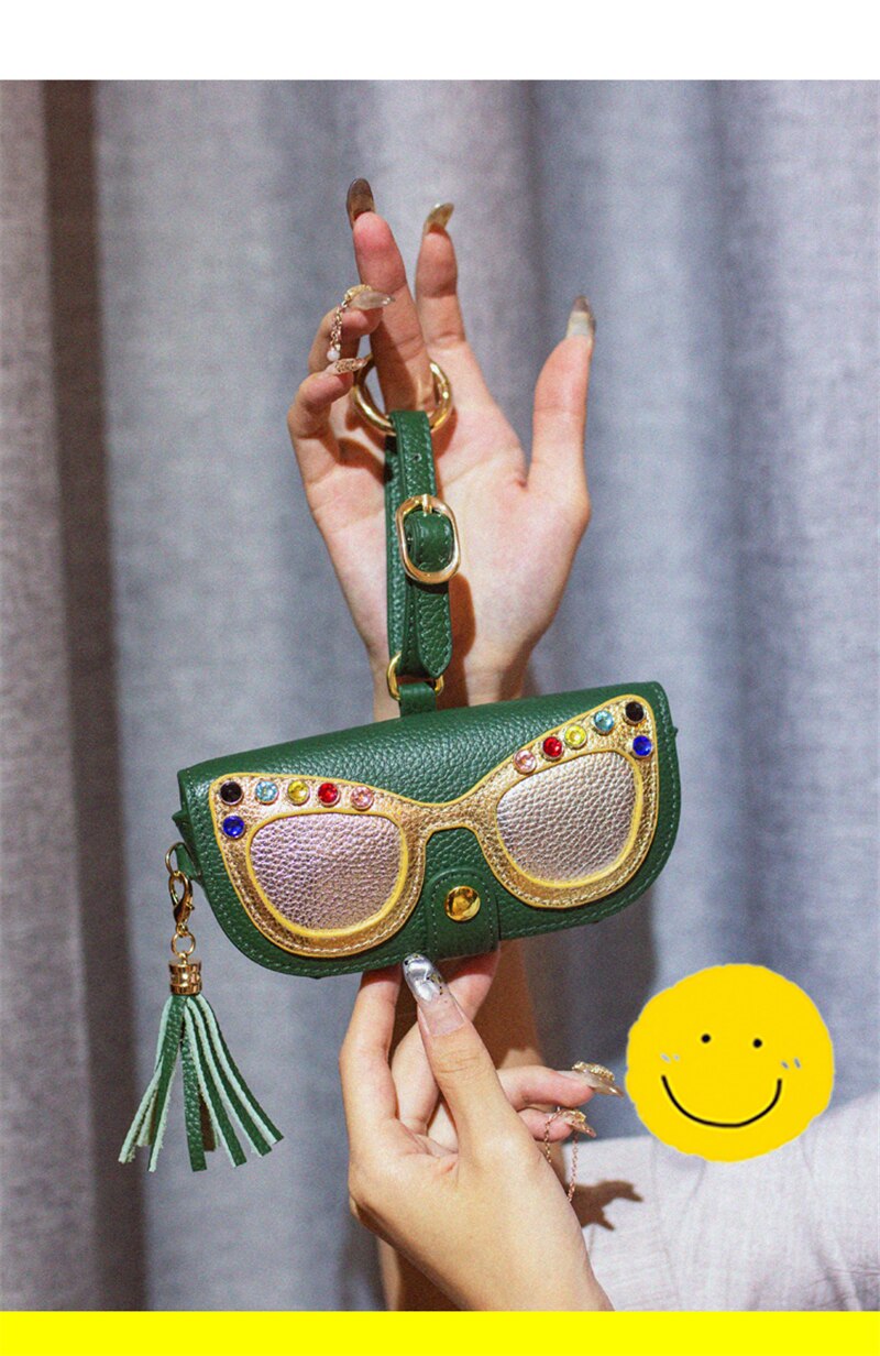 Leather Eyewear Case With Strap.