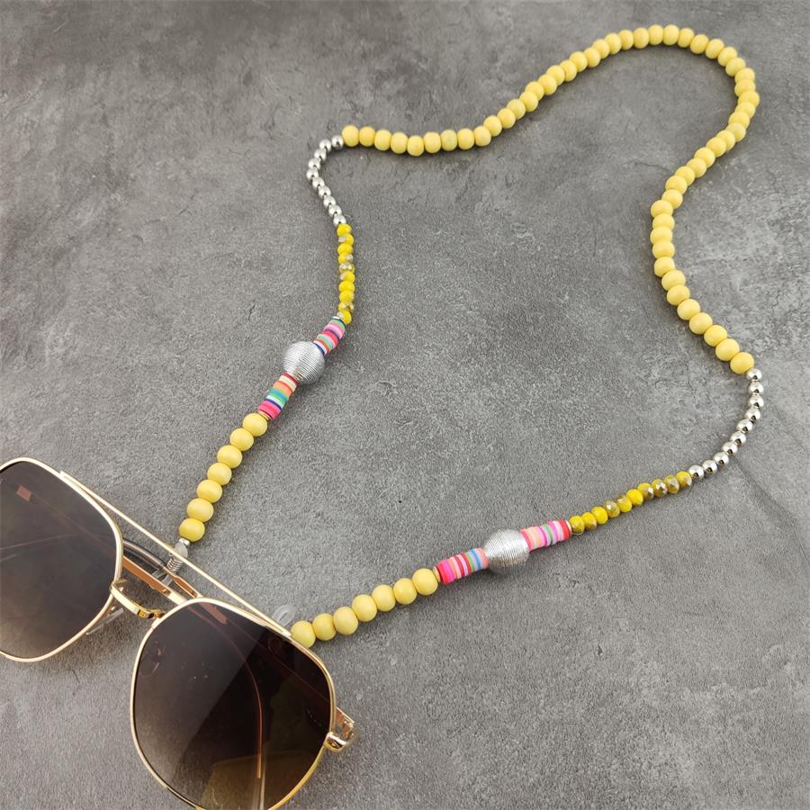Boho Wood Bead Chains with Silver Metal Balls For Eyeglasses/Sunglasses.