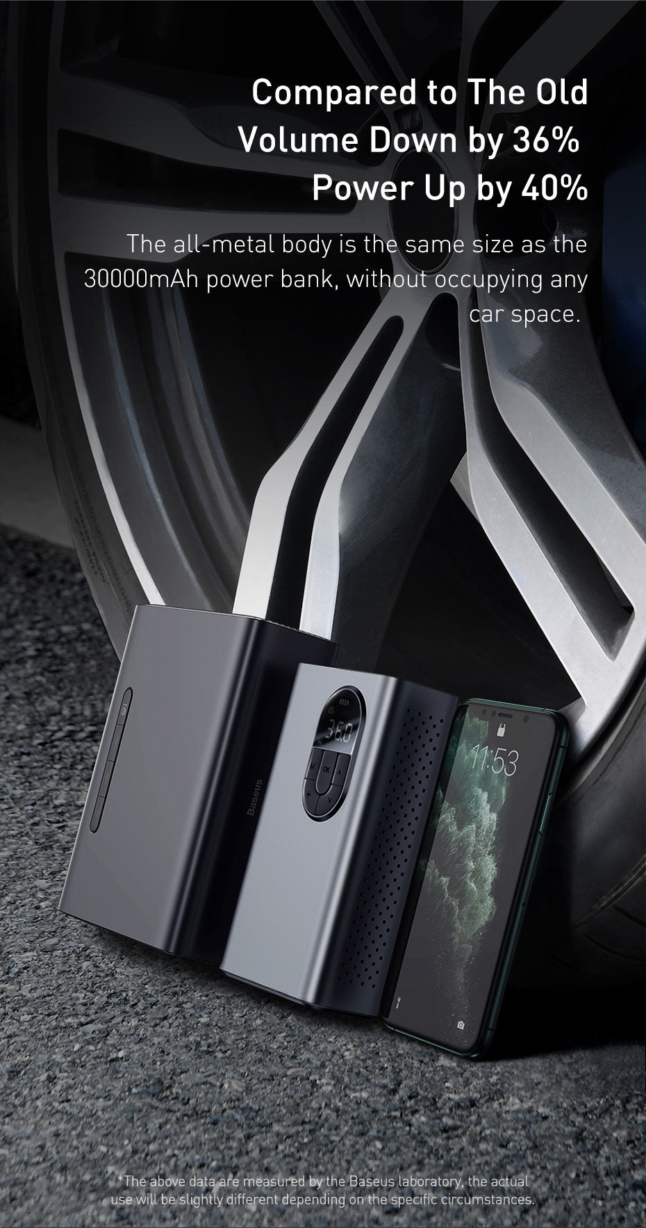 Baseus Wireless Electric Car Inflator Pump. Great for Bicycles Car and Motorcycles.