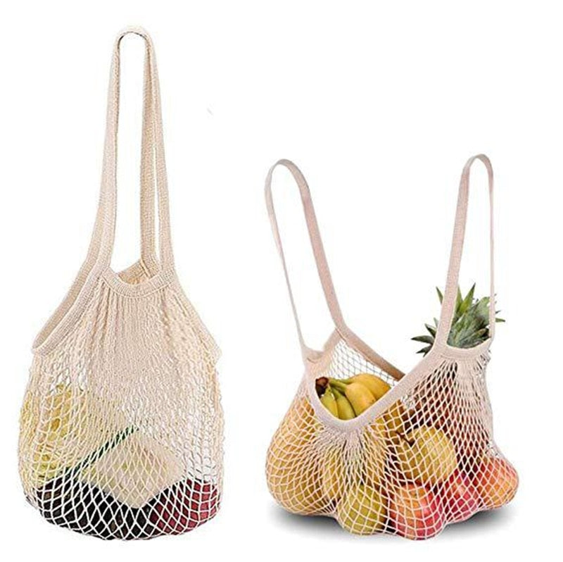 Reusable Cotton Mesh Produce Bags for Vegetables/ Fruit.