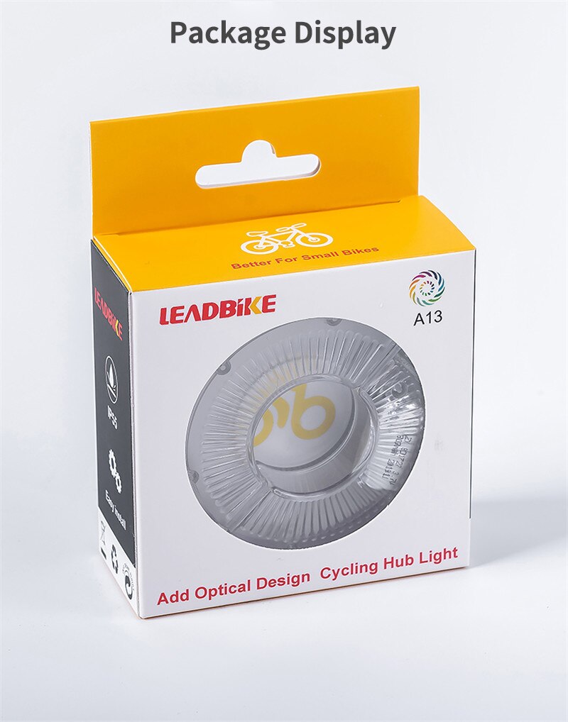 Smart rechargeable LED Bicycle Wheel Light. 7 colors with 18 changeable modes attaches to the hub.