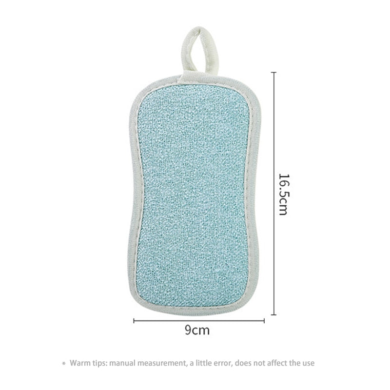 6/3/1pcs Double Sided Nylon/Fabric Sponge Scrubber.
