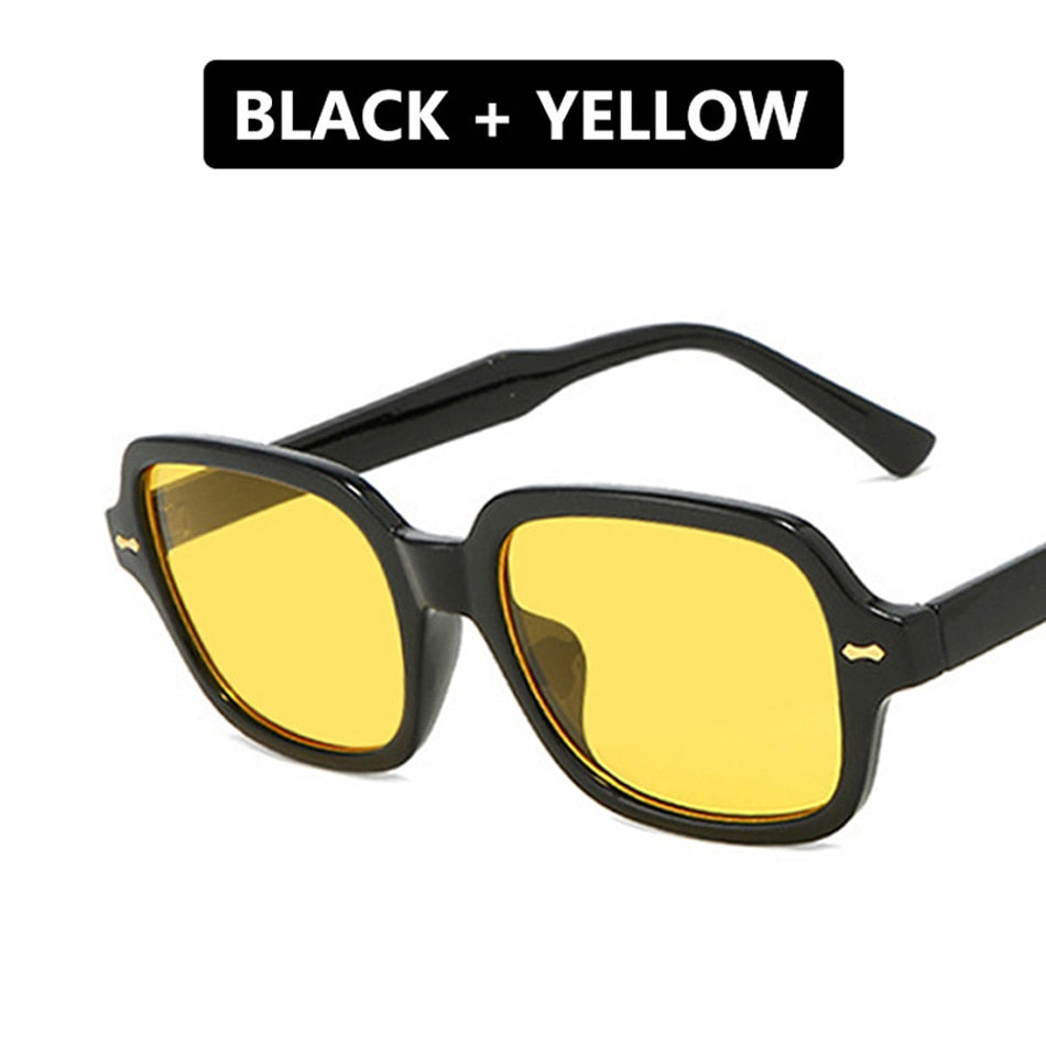 Zilead Vintage UV Protection, Clear Lens, Ultra-Light Square Frame Sunglasses.
