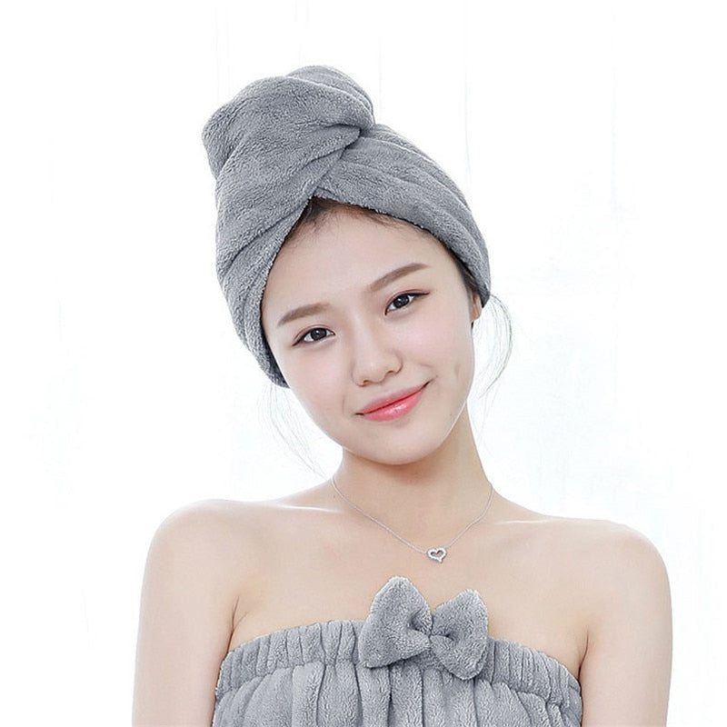 Magic Microfiber hair towel for rapid drying.