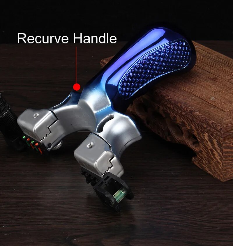 Laser Aiming Anti Slip Gradient Blue Slingshot.