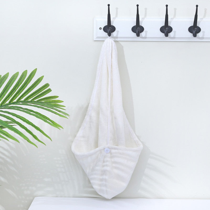 Absorbent quick -drying hair towel.