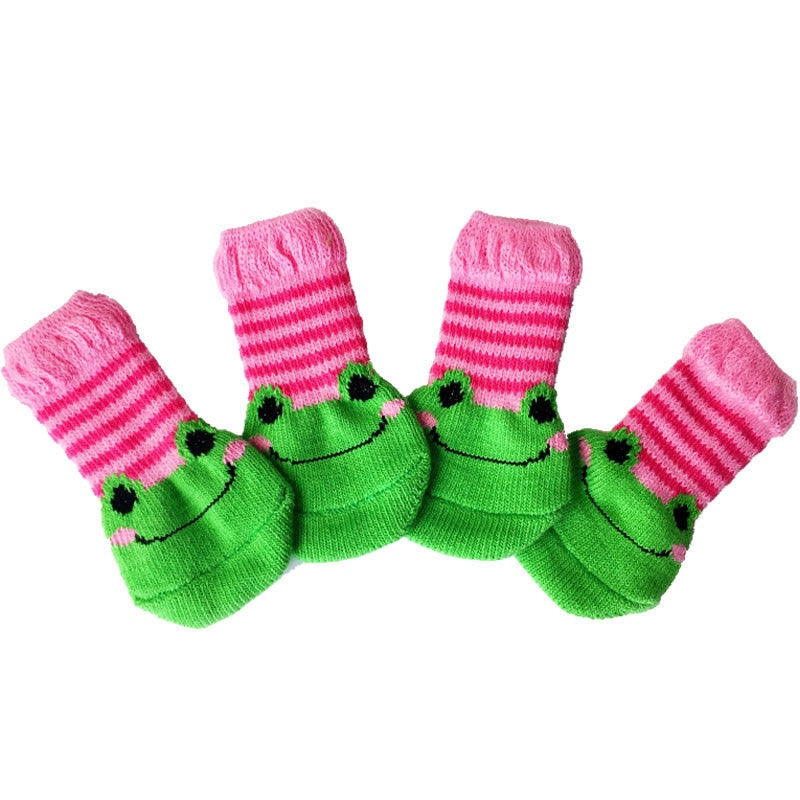 4pcs Anti Slip knitted Socks For Small to Medium Dogs.