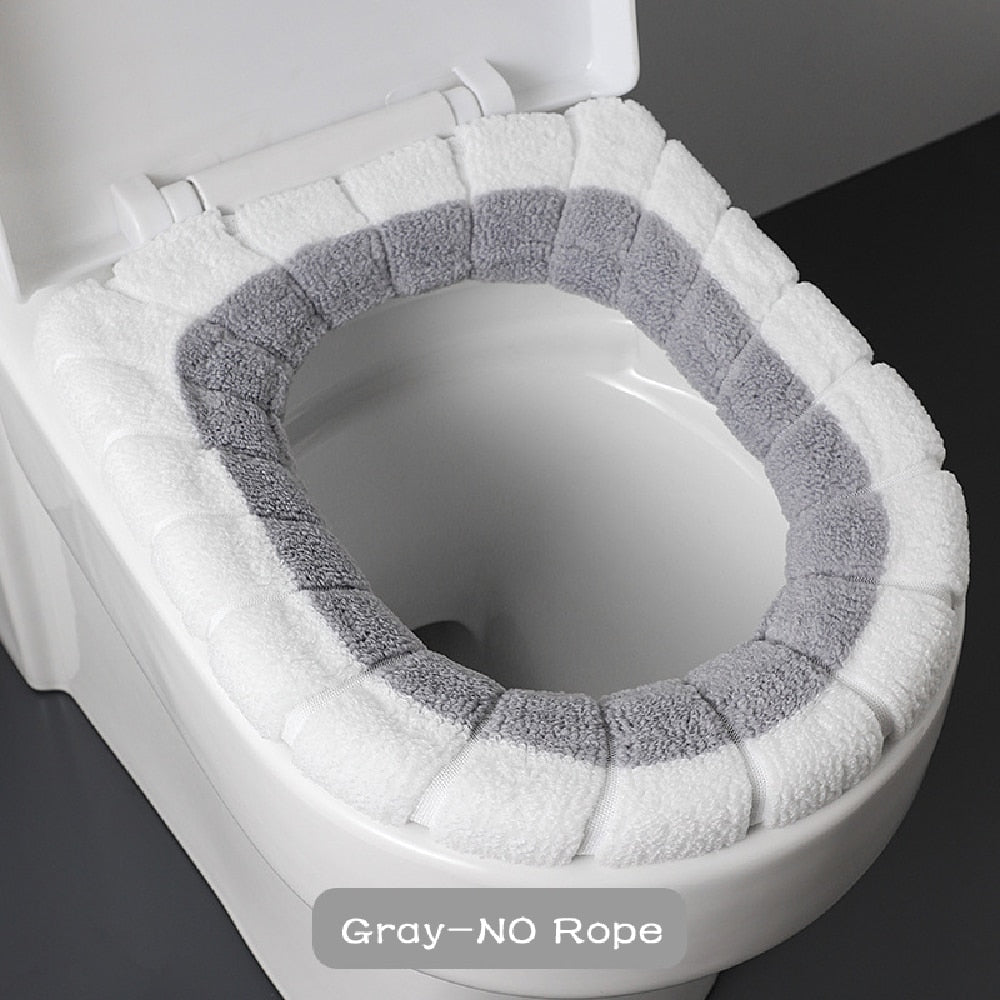 Universal Soft Warm Toilet Seat Cushion.  Easily removed and washable.