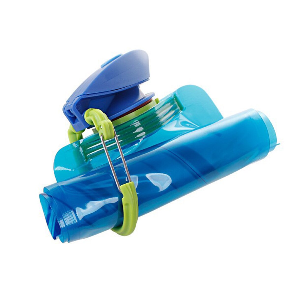Foldable/Squeezable Water Bottle with fastener to keep it rolled up. Great for Cycling, Outdoor Hiking.