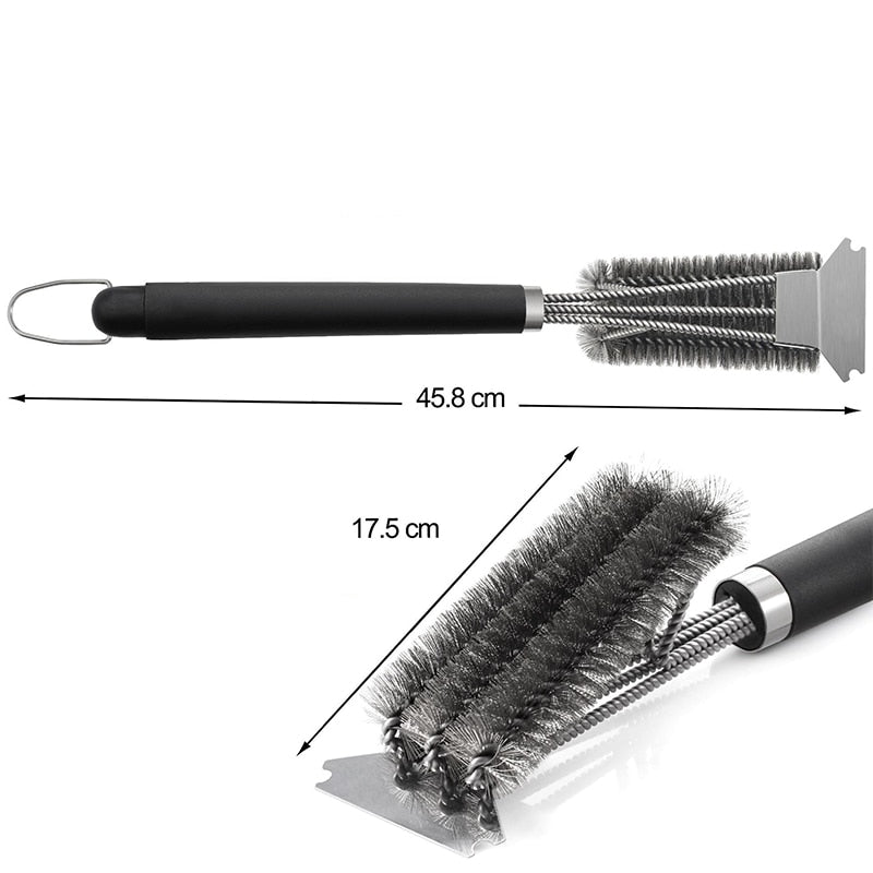 Stainless Steel BBQ Bristle Cleaning Brush.