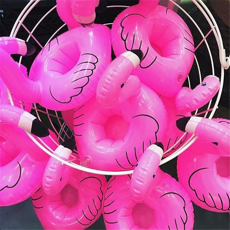 Tropical Flamingo Inflatable Drink Holder. Great for Pool Parties.