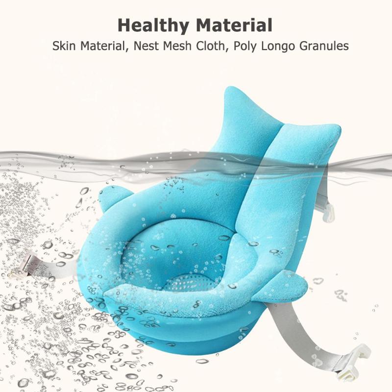 Newborn Safety Security Non-Slip Bath Support Cushion With Foldable Soft Pillow.