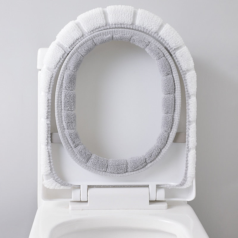 Universal Soft Warm Toilet Seat Cushion.  Easily removed and washable.
