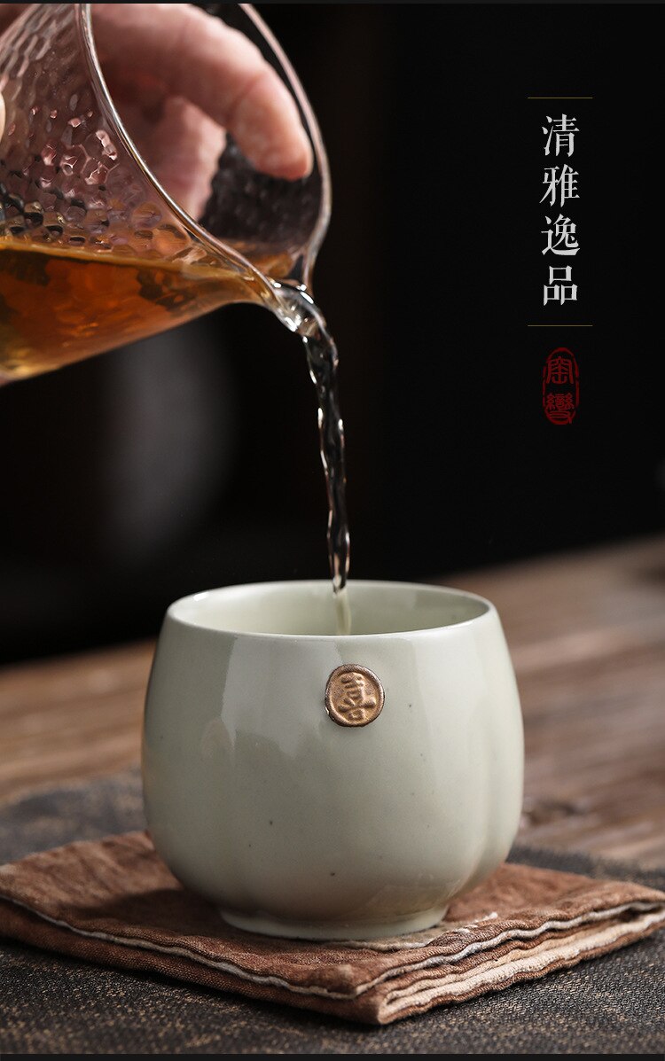 Set of 4 personal size Japanese Style ceramic Tea Cup.