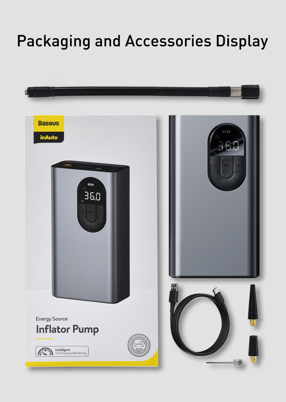 Baseus Wireless Electric Car Inflator Pump. Great for Bicycles Car and Motorcycles.