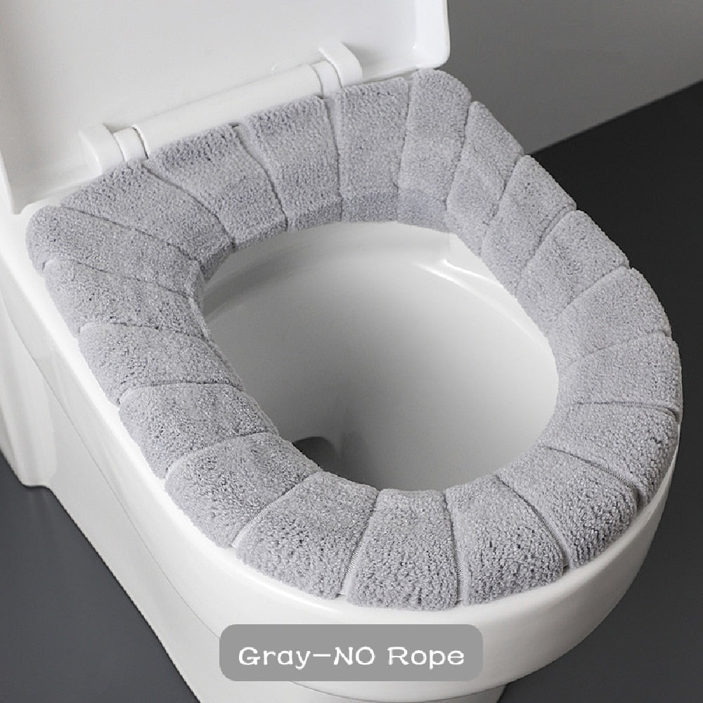 Universal Soft Warm Toilet Seat Cushion.  Easily removed and washable.