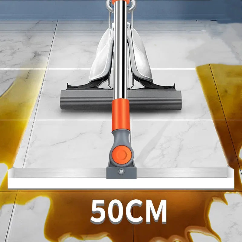 Silicone Magic Broom With Wiper For Floors Or Glass With 82-125 Extension and 180 Degree Swivel