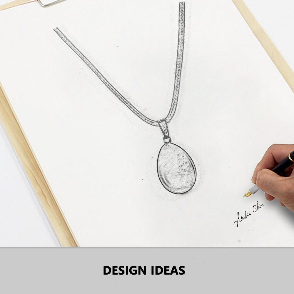 Women Natural Water Drop Pendant Necklace. Easy To Wear As A Necklace OR Choker with a Variety of Stones.