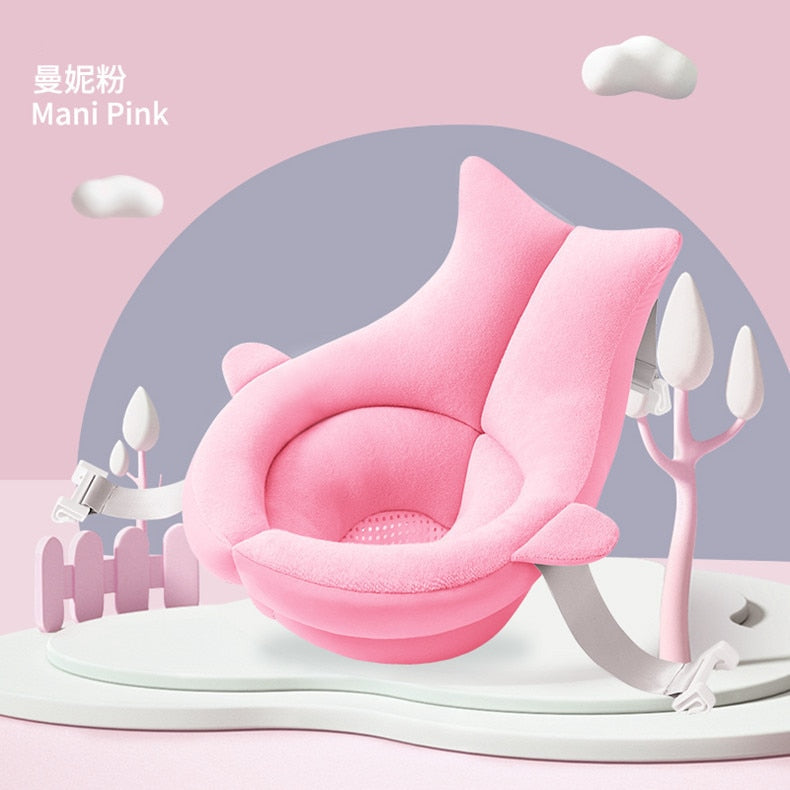 Newborn Safety Security Non-Slip Bath Support Cushion With Foldable Soft Pillow.