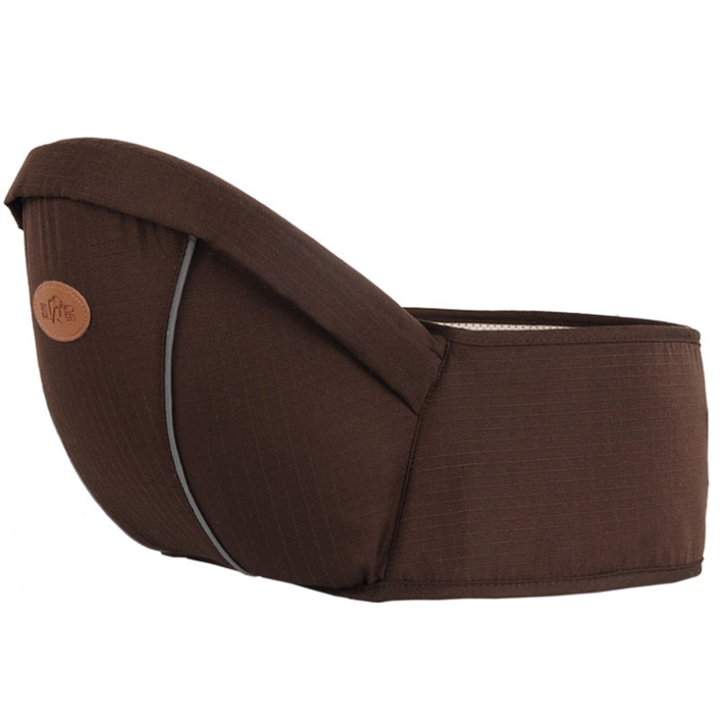 Infant hip rest and waist belt with plenty of storage.