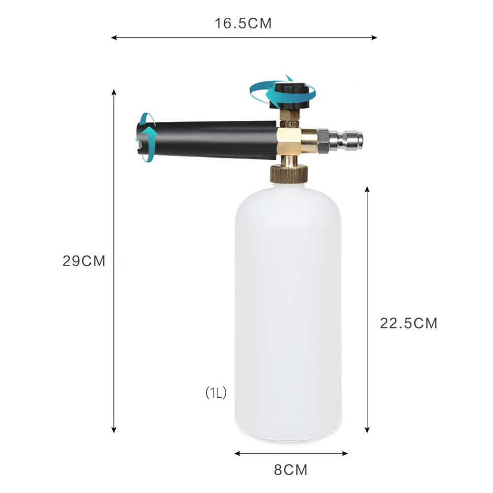 1L Adjustable Car Washer Gun And Soap Container.  1/4" Quick Release with 5 Nozzles.