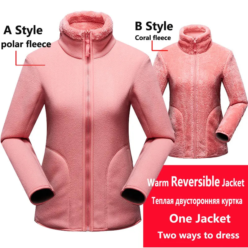 Women's Warm Reversible Polar Coats.