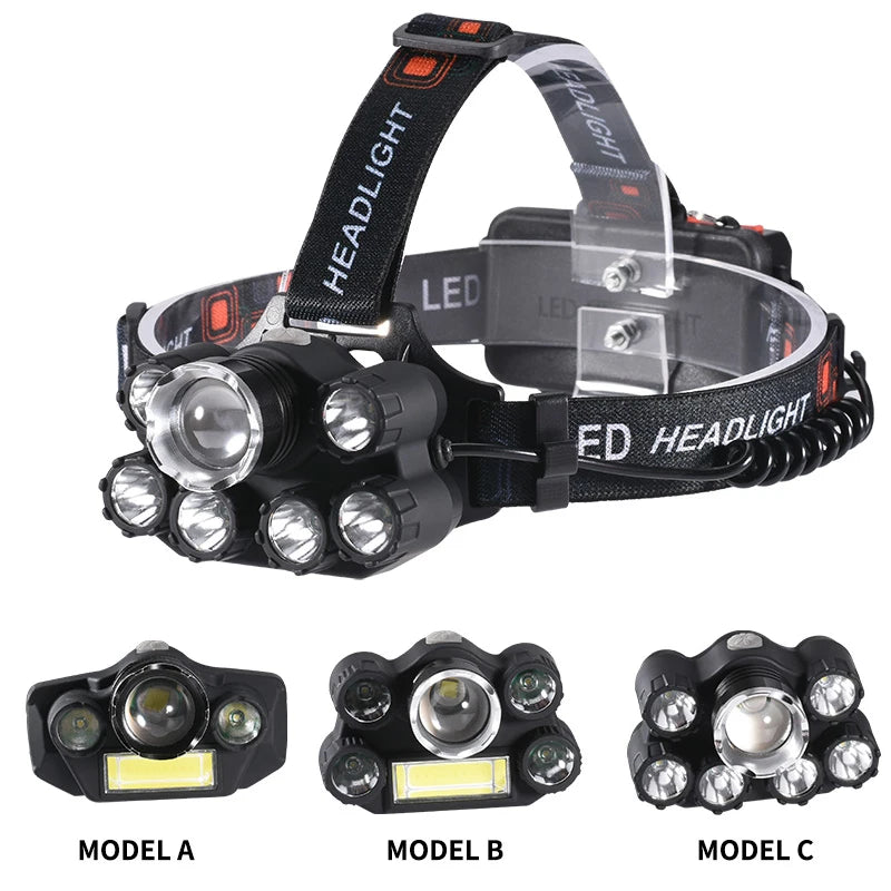 MONHNR LED T6 Waterproof UV, Multifunction Black Light Headlamp With 18650 Battery Headlamp