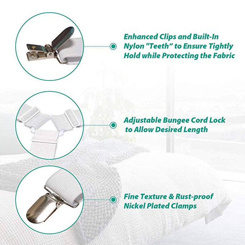 4Pcs Fastener Bed Grip Sheet Clips.