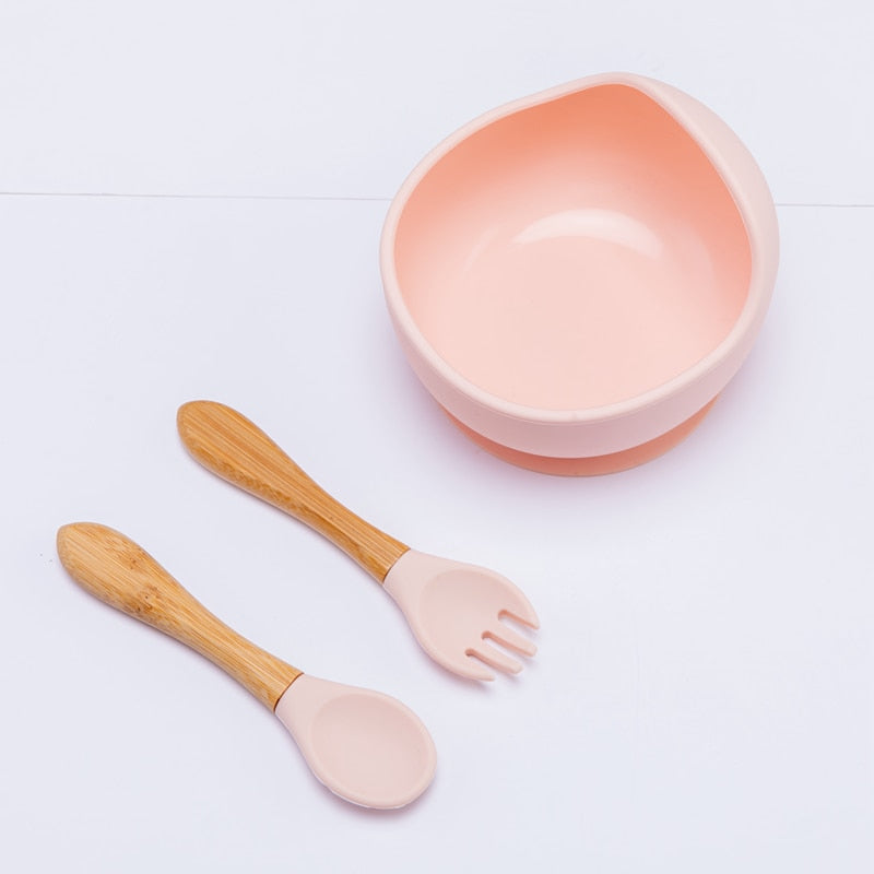 Babies Silicone Bowl, Fork, Spoon, OR Cup and Straw With Suction Cup.