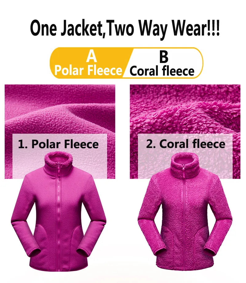 Women's Warm Reversible Polar Coats.