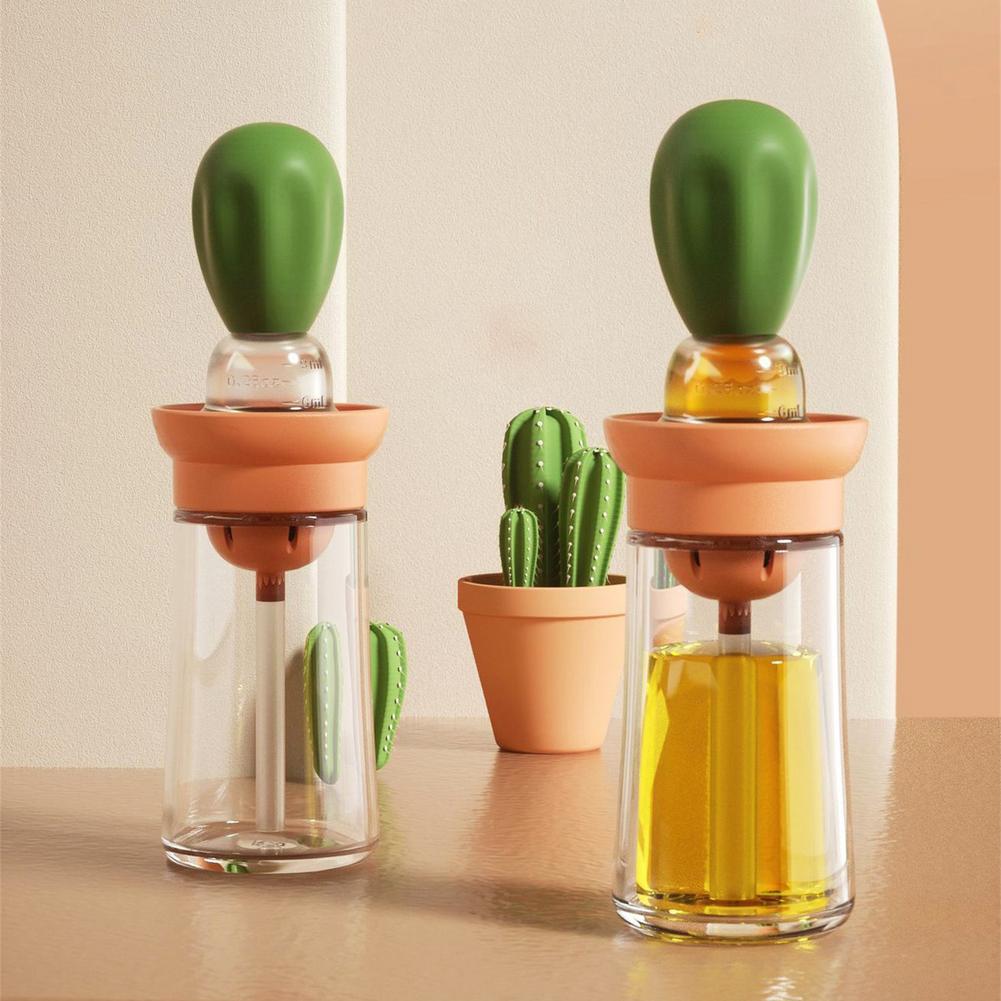 150ml Kitchen Glass Oil Bottle With Silicon Brush and dispenser.