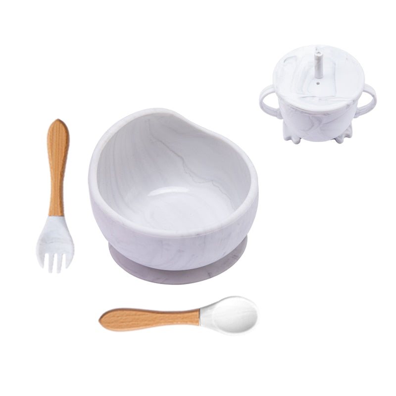 Babies Silicone Bowl, Fork, Spoon, OR Cup and Straw With Suction Cup.