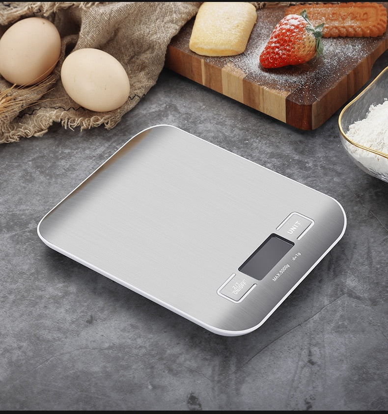 Stainless Steel LCD Digital kitchen weigh Scales 5kg 10kg/1g.