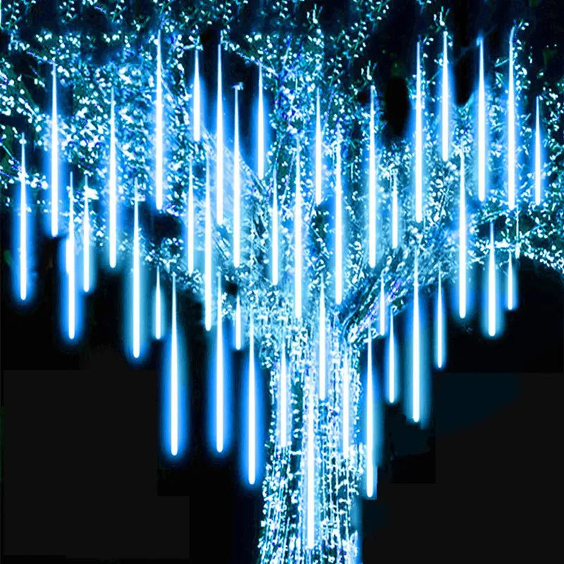 Christmas LED 30cm Or 50cm Meteor Shower Color Lights, 8 Per String