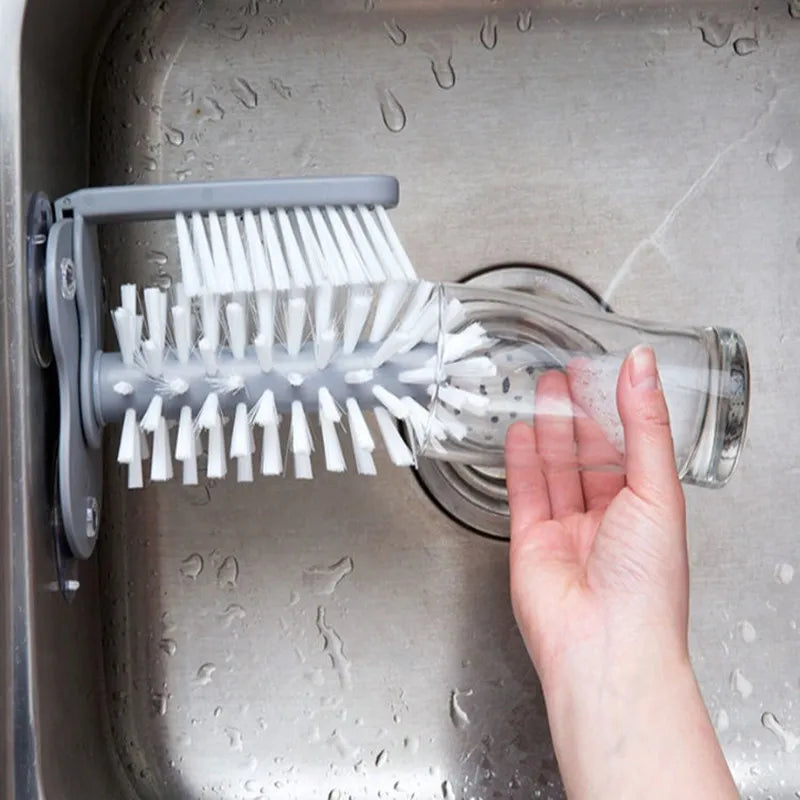 Detachable Suction Rotating Bottle Brush Cleaner