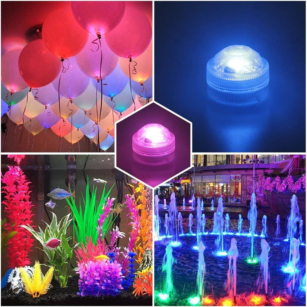 IP68 Waterproof, Battery Operated, Multi Color Submersible LED Light For Fish Tanks, Ponds, OR Swimming Pools.
