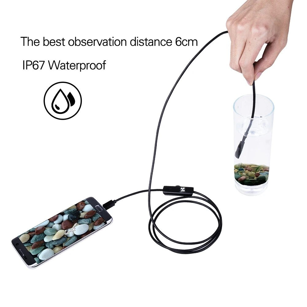 7.0/5.5 MM IP67 Waterproof Android Endoscope Camera With 6 LED Lights.