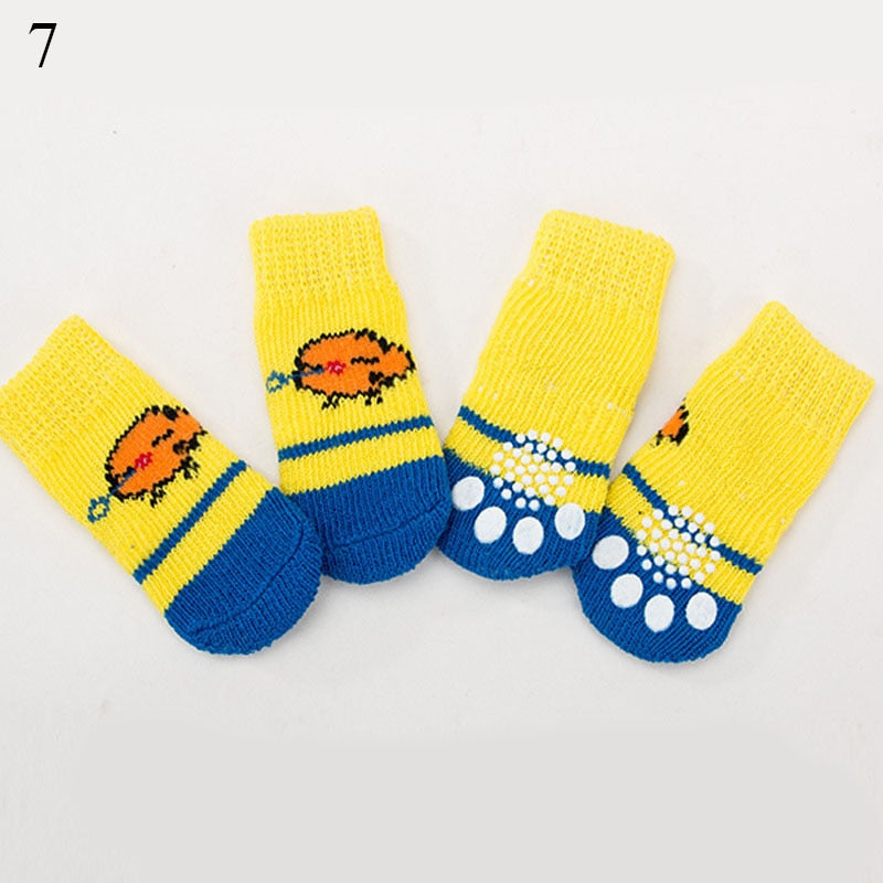 4pcs Anti Slip knitted Socks For Small to Medium Dogs.