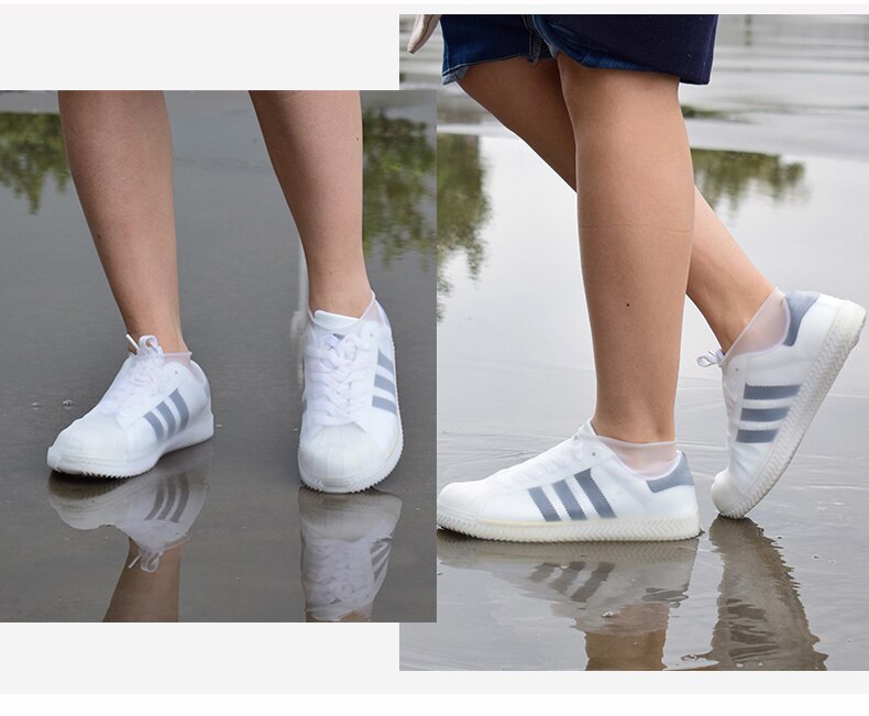 Reusable non slip, silicone outdoor shoe cover. waterproof. Great for cycling in rainy weather.