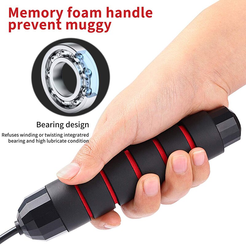 Adjustable Ball Bearings Jump Rope with Carry Bag. Speed Skipping, Crossfit Fitness and speed skipping.