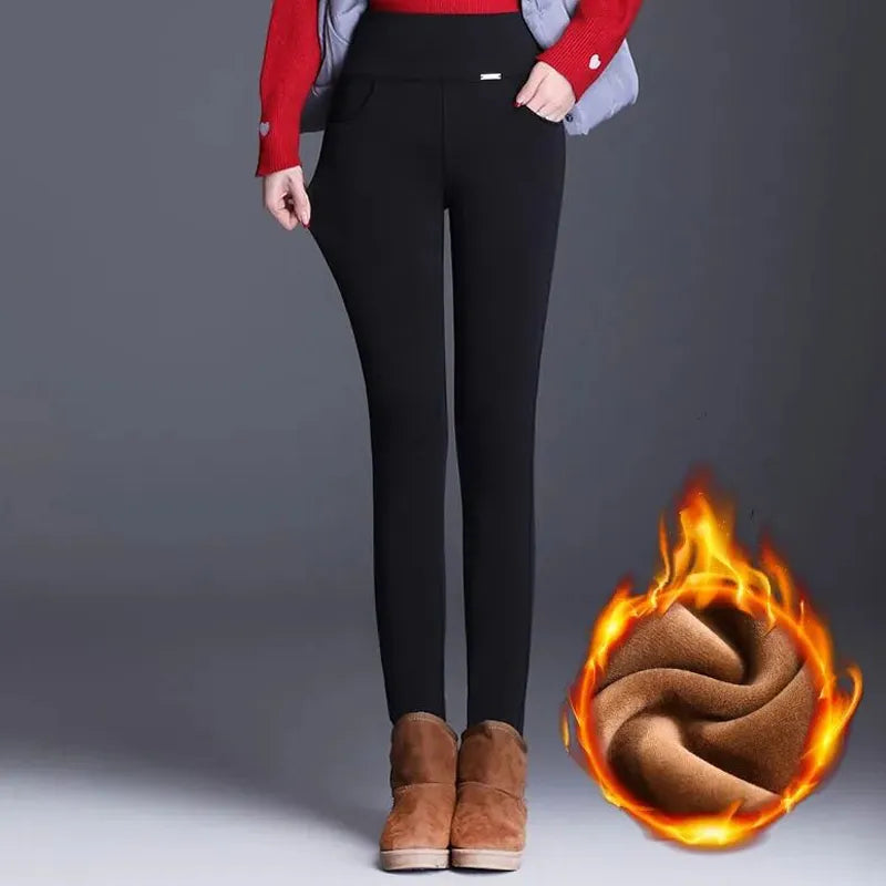 Women's High Waist Winter thick Warm Leggings.