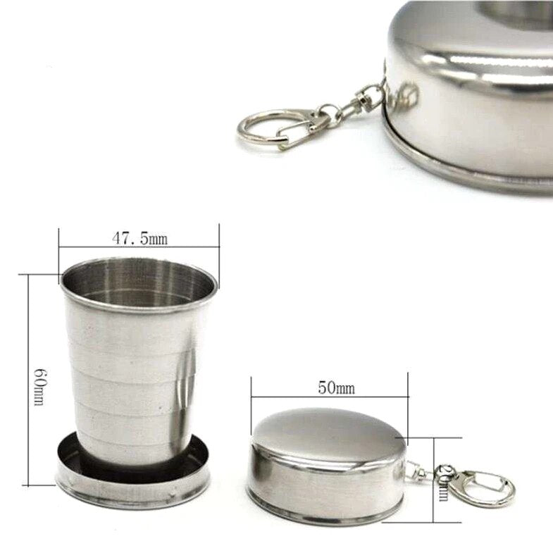 75,150 Or 250ML Stainless Steel Folding Cup.