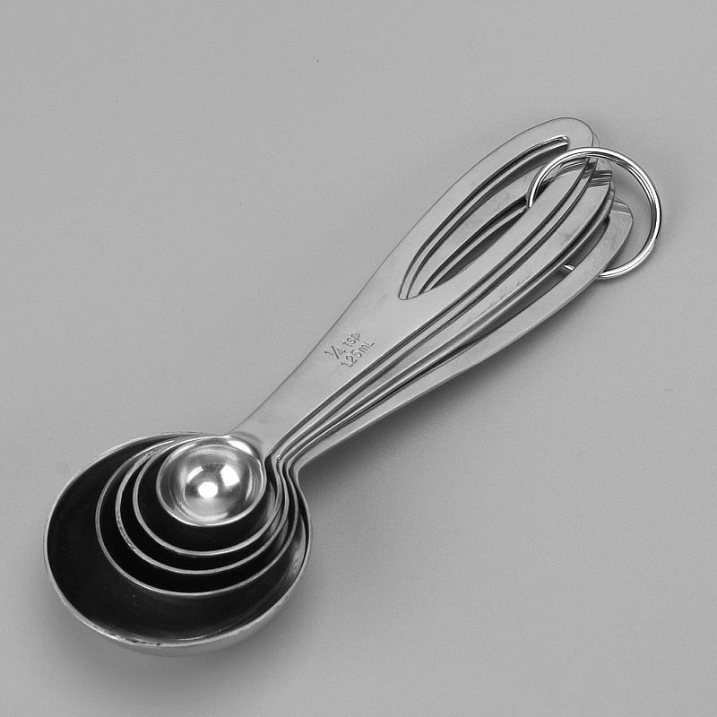 5pcs Stainless Steel Measuring Spoon Set.