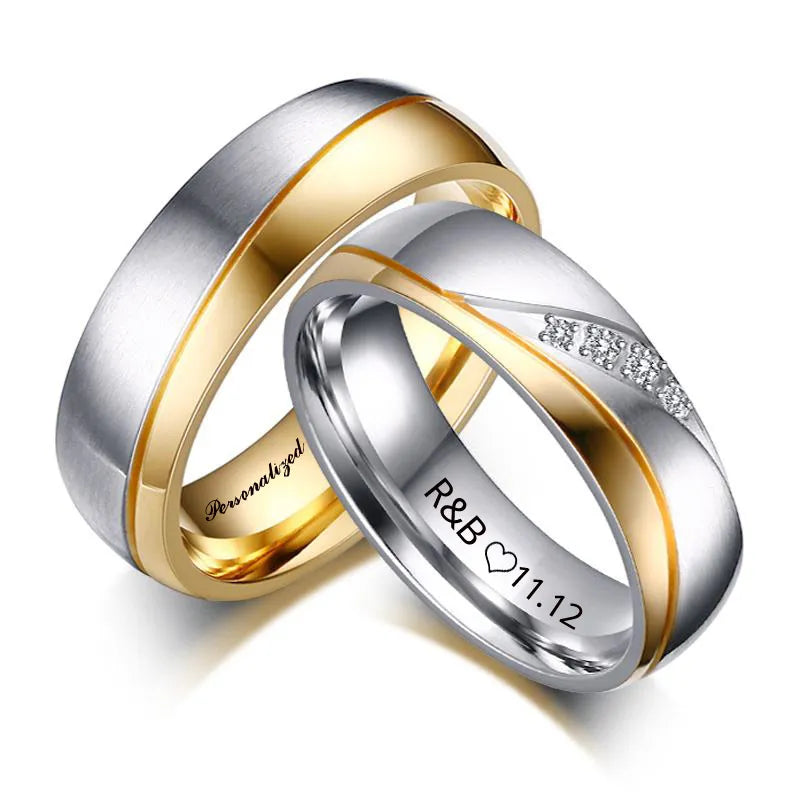 Men Or Women's Stainless Steel Personalized Rings.