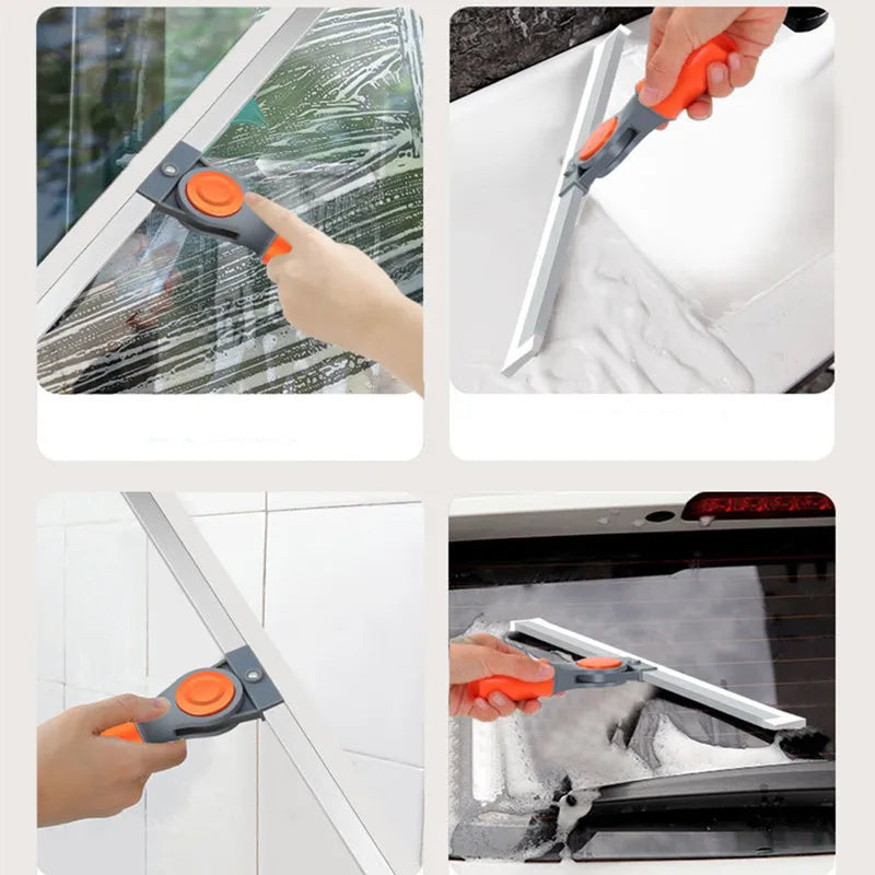 Silicone Magic Broom With Wiper For Floors Or Glass With 82-125 Extension and 180 Degree Swivel